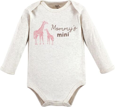 Touched by Nature Unisex Baby Organic Cotton Long-Sleeve Bodysuits, Girl Safari, 12-18 Months in Kuwait