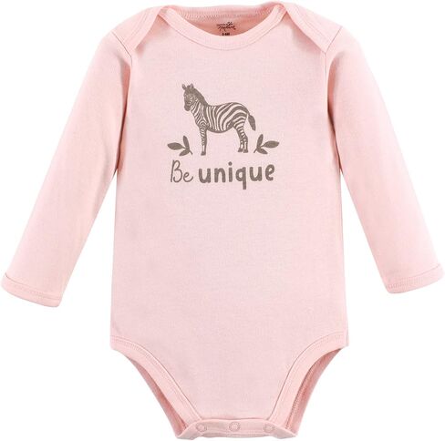 Touched by Nature Unisex Baby Organic Cotton Long-Sleeve Bodysuits, Girl Safari, 12-18 Months in Kuwait
