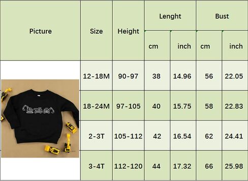 Frietlebird Toddler Baby Boy Crewneck Sweatshirt Digger Print Long Sleeve Pullover Shirt Fall Winter Outfit Casual Clothes in Saudi Arabia