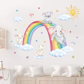 decalmile Rainbow Sun Cloud Star Wall Decals Stickers in Saudi Arabia