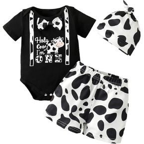 1st Birthday Outfit Boy First Birthday Outfit Baby Boy Holy Cow I'm One Outfit