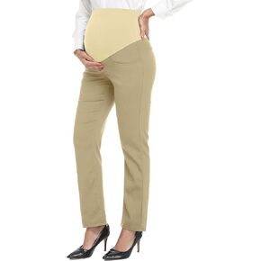 PACBREEZE Women's Maternity Pants for Work Over-Bump Pregnancy Casual Stretchy Straight Dress Pants with Pockets in Kuwait