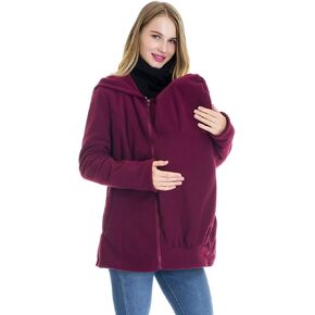 Smallshow Women's Fleece Zip Up 3 in 1 Maternity Baby Wearing Hoodie Sweatshirt Jacket in Saudi Arabia