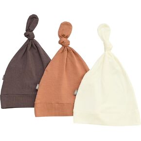 KYTE BABY Rayon Made from Bamboo Baby Beanie Hats - Super Soft Knotted Caps Available in Pattern and Solid Colors - 3 Pack in Saudi Arabia