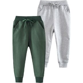 HUAER& Baby Boy's Jogger Pants Dinosaur Car Drawstring Elastic Sweatpants