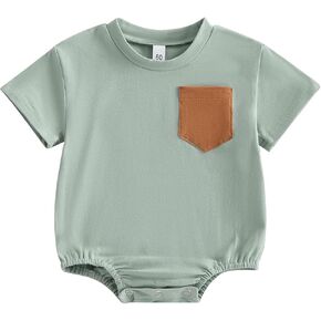 Kupretty Unisex Baby Boy Girl Summer Clothes Bubble Oversized Romper T Shirt Short Sleeve Graphic Onesie Boho Outfit