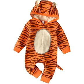 Noubeau Newborn Baby Girl Boy Halloween Cosplay Cartoon Clothes Fox Coat Fur Bodysuit Jumpsuit Hooded Playsuit Romper in Saudi Arabia