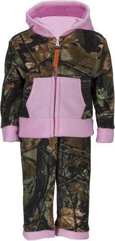 TrailCrest Infant - طقم سويت شيرت بغطاء للرأس بسحاب كامل مموه للأطفال الصغار وسترة صوفية وسروال in Kuwait