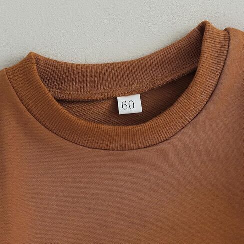 Infant Baby Boy Girl Sweatshirt Romper Solid Color Crewneck Sweater Onesie Oversized Long Sleeve Bodysuit with Pocket in Kuwait