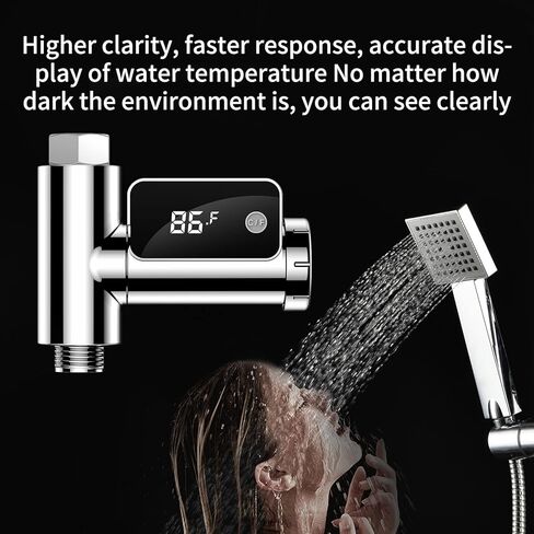 جهاز قياس حرارة الدش الرقمي من Mastlend، جهاز قياس درجة حرارة الماء الذكي، جهاز قياس حرارة تدفق المياه، شاشة عرض LED قابلة للتدوير، جهاز مراقبة درجة حرارة الماء في الحمام in Kuwait