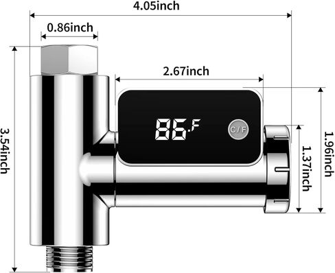 جهاز قياس حرارة الدش الرقمي من Mastlend، جهاز قياس درجة حرارة الماء الذكي، جهاز قياس حرارة تدفق المياه، شاشة عرض LED قابلة للتدوير، جهاز مراقبة درجة حرارة الماء في الحمام in Kuwait