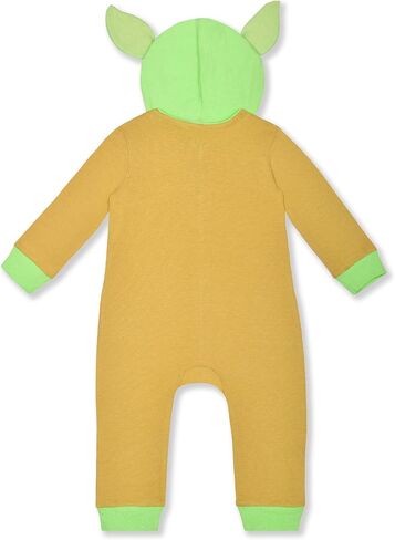 STAR WARS Boys’ Darth Vader or Baby Yoda Hooded Zip Up Long Sleeve Romper for Newborn and Infant – Black or Yellow in Saudi Arabia