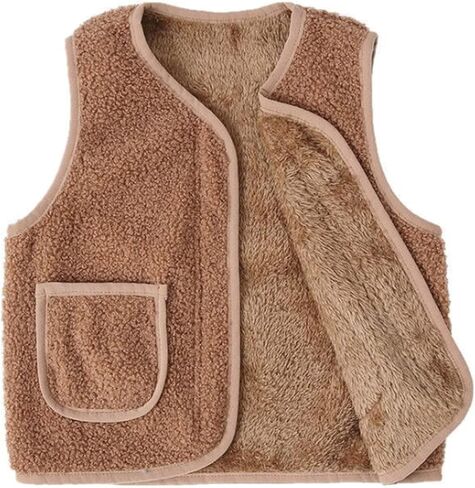 Baby Boys Girls Winter Vest Fleece Zip up Cute Soft Waistcoat Jackets in Saudi Arabia