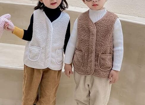 Baby Boys Girls Winter Vest Fleece Zip up Cute Soft Waistcoat Jackets in Saudi Arabia