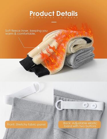 POSHDIVAH سروال نسائي مبطن بالصوف فوق البطن للحمل سميك ودافئ للشتاء بيجامة للركض والتمارين in Kuwait