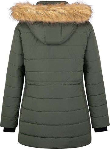 Soularge Women's Plus Size Winter Thicken Puffer Coat with Detachable Hood in Kuwait
