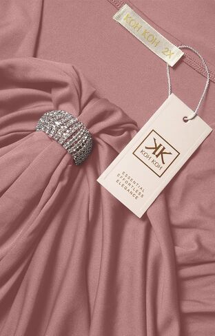 KOH KOH Womens Long V-Neck Short Sleeve Semi Formal Wedding Gown Maxi Dress in Saudi Arabia