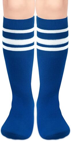 Sarfel Kids Soccer Socks Toddler Soccer Socks Girls Boys Soccer Socks Kids Tube Socks with Stripes Toddler Knee High Socks in Kuwait