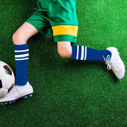 Sarfel Kids Soccer Socks Toddler Soccer Socks Girls Boys Soccer Socks Kids Tube Socks with Stripes Toddler Knee High Socks in Kuwait