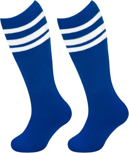 Sarfel Kids Soccer Socks Toddler Soccer Socks Girls Boys Soccer Socks Kids Tube Socks with Stripes Toddler Knee High Socks in Kuwait