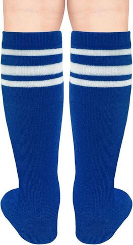 Sarfel Kids Soccer Socks Toddler Soccer Socks Girls Boys Soccer Socks Kids Tube Socks with Stripes Toddler Knee High Socks in Kuwait