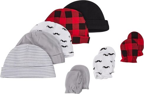 Hudson Baby Unisex Baby Cotton Cap and Scratch Mitten Set in Saudi Arabia