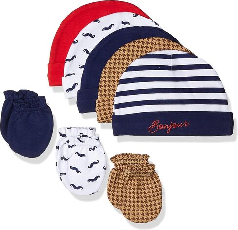 Hudson Baby Unisex Baby Cotton Cap and Scratch Mitten Set in Saudi Arabia