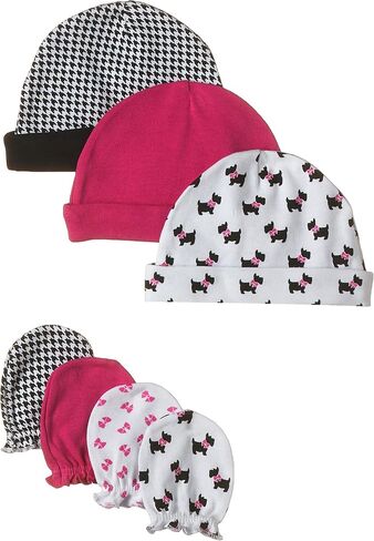 Hudson Baby Unisex Baby Cotton Cap and Scratch Mitten Set in Saudi Arabia