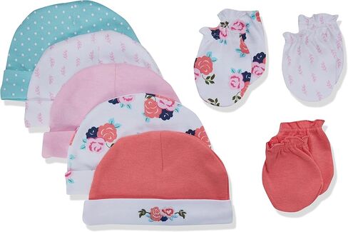 Hudson Baby Unisex Baby Cotton Cap and Scratch Mitten Set in Saudi Arabia