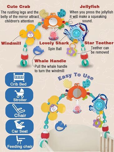 Pau1Hami1ton Baby Stroller Arch Toys, Car Seat Toys,Bouncer Toy Bar/Mobile for Bassinet,Adjustable Baby Hanging Toys Fit for Crib Bed,Stroller,Car Seat.S-19(Koala) in Saudi Arabia