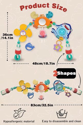 Pau1Hami1ton Baby Stroller Arch Toys, Car Seat Toys,Bouncer Toy Bar/Mobile for Bassinet,Adjustable Baby Hanging Toys Fit for Crib Bed,Stroller,Car Seat.S-19(Koala) in Saudi Arabia