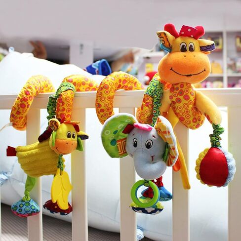 VX-star Baby Pram Crib Ornament Hangings Yellow Cute Little Deer Shape Design Spiral Plush Toys Stroller and Travel Activity Toy in Saudi Arabia