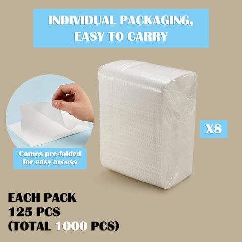 Mixweer 1000 Pack Disposable Changing Pads, Quick Absorb Diaper Changing Pads Paper Sanitary Liners Soft and Waterproof Diaper Changing Mat for Baby Child Adult Pets Changing Stations (13" x 18") in Saudi Arabia