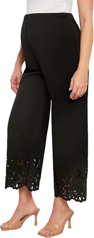 OYOANGLE Women's Maternity Casual Adjustable Elastic Waist Work Cut Out Pants Floral Pregnancy Trousers in Saudi Arabia