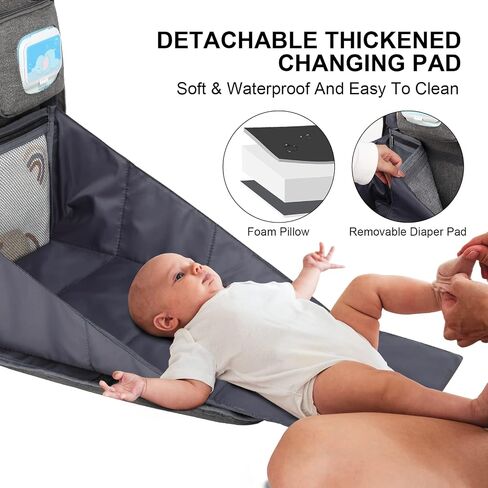 Diaper Bag Backpack with Changing Station, Baby Diaper Organizer Travel Bag | Large Capacity Diaper Bag for Moms Dads - Fold Out Changing Pad, Insulated Pockets, Stroller Straps, Baby Eessentials in Saudi Arabia
