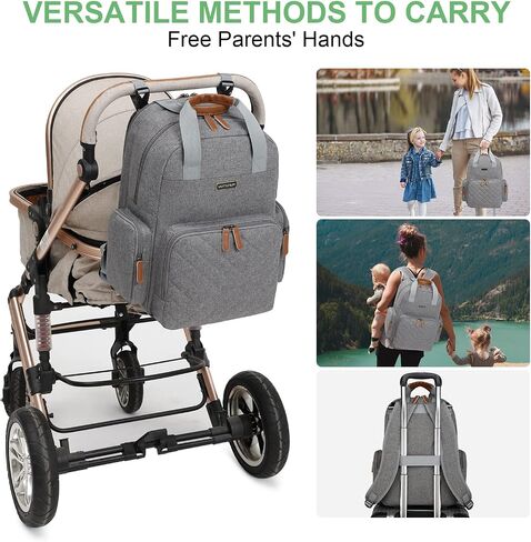Diaper Bag Backpack with Changing Station, Baby Diaper Organizer Travel Bag | Large Capacity Diaper Bag for Moms Dads - Fold Out Changing Pad, Insulated Pockets, Stroller Straps, Baby Eessentials in Saudi Arabia