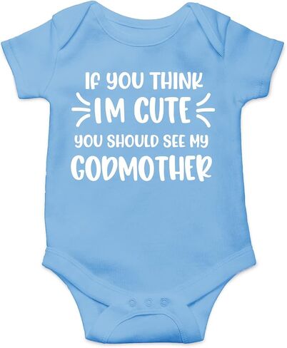 Belle Homie If You Think I'm Cute You Should See My Godmother - Funny Newborn Baby Essentials Bodysuit in Saudi Arabia