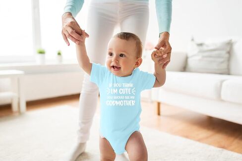 Belle Homie If You Think I'm Cute You Should See My Godmother - Funny Newborn Baby Essentials Bodysuit in Saudi Arabia