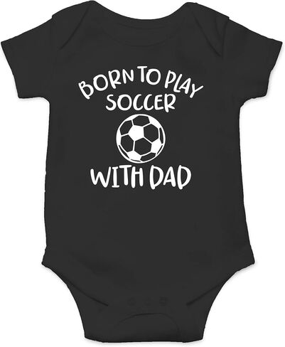 Born to Play Soccer with Dad - Sports Football Funny Baby Bodysuit in Kuwait