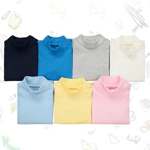 CuteOn Baby Unisex Cotton Long-Sleeve Bodysuits Solid Turtleneck Onesies in Saudi Arabia