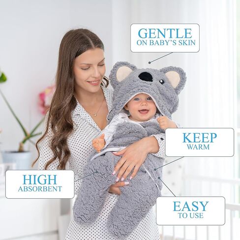 Baby Swaddle Blanket Bear 0-6 Months Cute Organic Ultra Soft Plush NewBorn Baby Essentials Must Have Infants Girls Boys Gender Neutral Stuff, Registry Gift Receiving Swaddling Wrap Clothes Shower Gift in Saudi Arabia