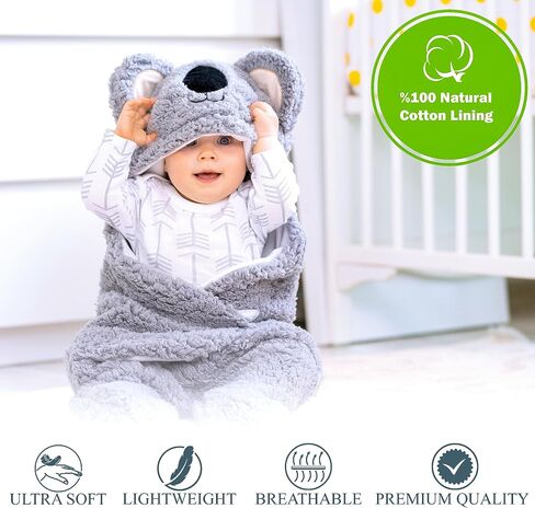 Baby Swaddle Blanket Bear 0-6 Months Cute Organic Ultra Soft Plush NewBorn Baby Essentials Must Have Infants Girls Boys Gender Neutral Stuff, Registry Gift Receiving Swaddling Wrap Clothes Shower Gift in Saudi Arabia