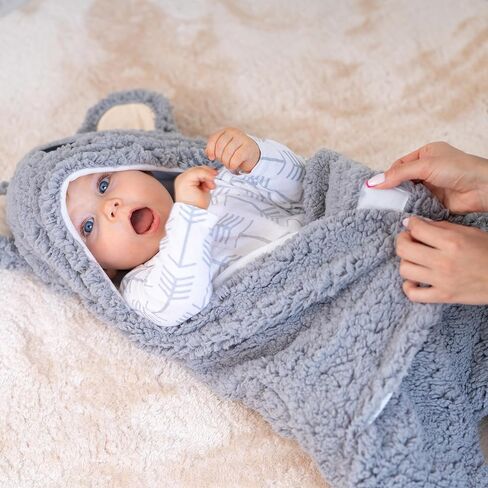 Baby Swaddle Blanket Bear 0-6 Months Cute Organic Ultra Soft Plush NewBorn Baby Essentials Must Have Infants Girls Boys Gender Neutral Stuff, Registry Gift Receiving Swaddling Wrap Clothes Shower Gift in Saudi Arabia