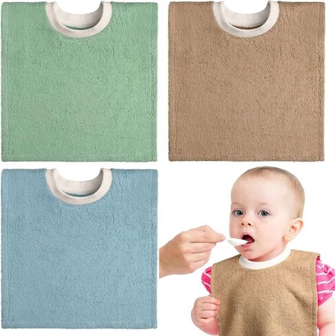 Foaincore 3 Pieces Full Coverage Toddler Bibs Pullover Baby Bibs Absorbent Cotton Terry Towel Toddler in Saudi Arabia