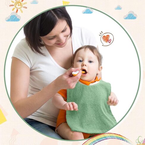 Foaincore 3 Pieces Full Coverage Toddler Bibs Pullover Baby Bibs Absorbent Cotton Terry Towel Toddler in Saudi Arabia