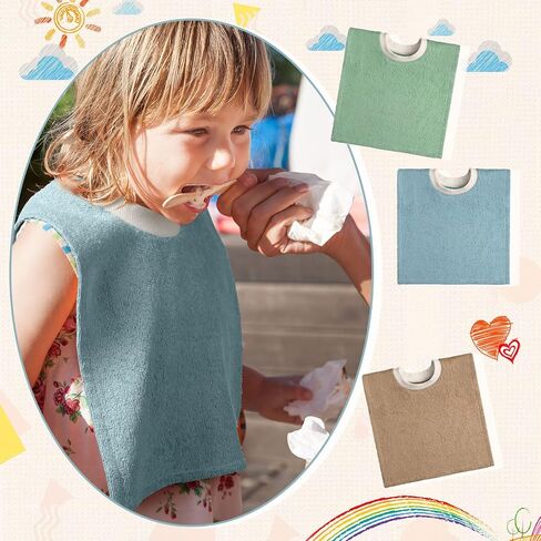 Foaincore 3 Pieces Full Coverage Toddler Bibs Pullover Baby Bibs Absorbent Cotton Terry Towel Toddler in Saudi Arabia