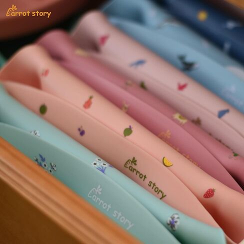 Carrot story 100% Silicone Pocket Baby Toddler Bibs, Waterproof Washable Bibs, BPA Free, Microwave/Dishwasher Safe, Set of 2 in Kuwait