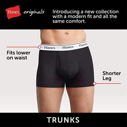 Hanes Originals Men’s Boxer Briefs & Trunks, Stretch Cotton Moisture-Wicking Underwear, Modern Fit Low Rise, Multipacks in Kuwait