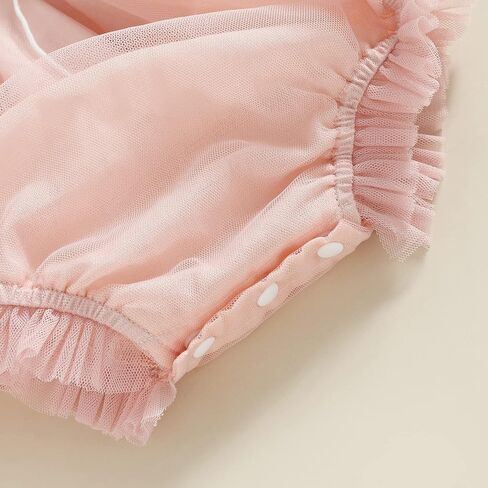 CREAIRY Baby Girl Butterfly Wings Short Sleeve Romper Dress Lace Tulle Tutu Dress Bodysuit Jumpsuit Birthday Summer Outfits in Saudi Arabia
