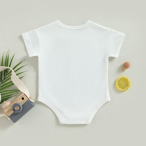 FEIBEL Unisex Baby Summer Clothes Baby Boy Girl Short Sleeve Bodysuit Waffle Knitted Romper Crewneck Playsuits in Kuwait